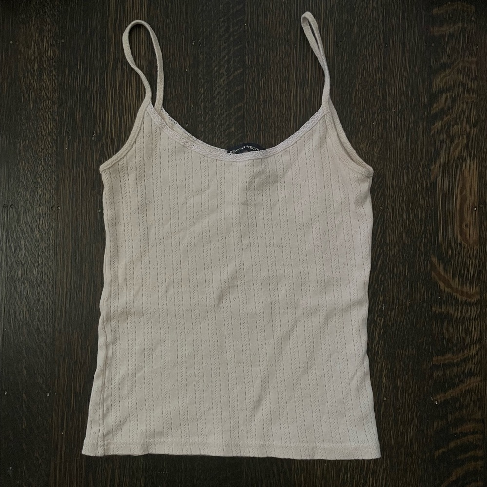 Brandy Melville skylar tank peach pink eyelet